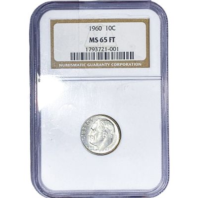 1960 Roosevelt Dime NGC MS65 FT