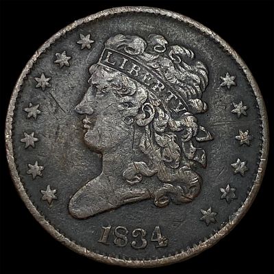 1834 Classic Head Half Cent UNCIRCULATED