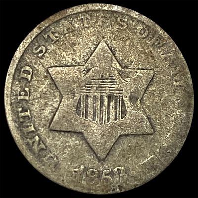 1853 Silver Three-Cent Piece LIGHTLY CIRCULATED