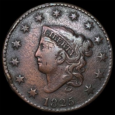 1825 Coronet Head Large Cent LIGHTLY CIRCULATED