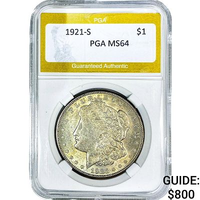 1921-S Morgan Silver Dollar PGA MS64