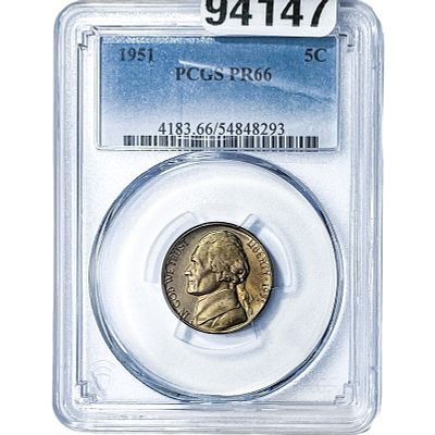 1951 Jefferson Nickel PCGS PR66