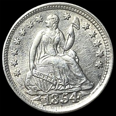 1854 Arrows Seated Liberty Half Dime CLOSELY UNCIRCULATED