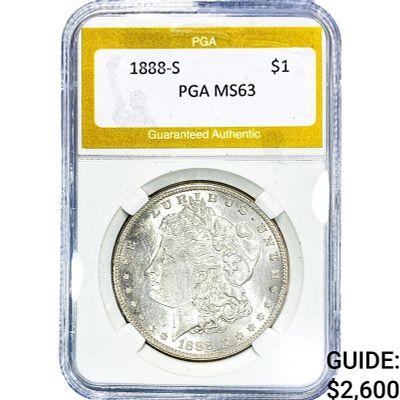 1888-S Morgan Silver Dollar PGA MS63