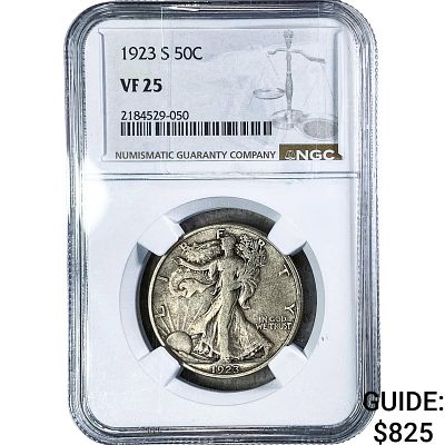 1923-S Walking Liberty Half Dollar NGC VF25