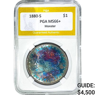1880-S Morgan Silver Dollar PGA MS66+ Monster