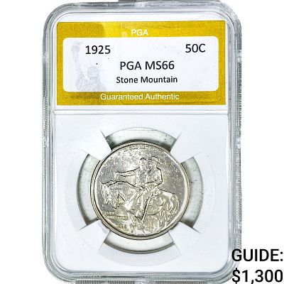 1925 Stone Mountain Half Dollar PGA MS66