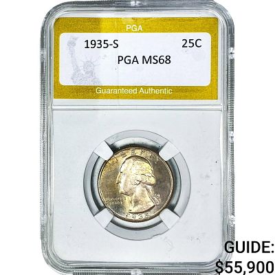 1935-S Washington Silver Quarter PGA MS68