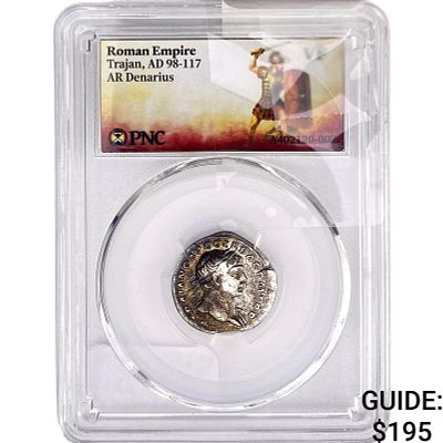 Roman Trajan, AD 98-117 AR Denarius PNC VF