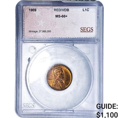 1909 Wheat Cent SEGS MS66+
