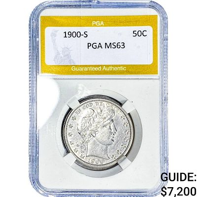 1900-S Barber Half Dollar PGA MS63