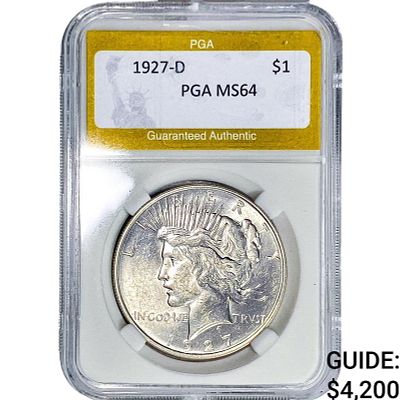 1927-D Silver Peace Dollar PGA MS64