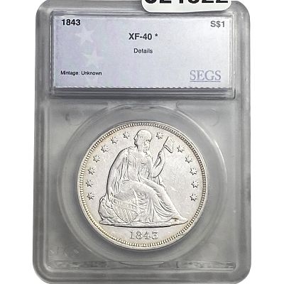 1843 Seated Liberty Dollar SEGS XF40*