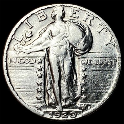 1929 Silver Standing Liberty Quarter CLOSELY UNCIRCULATED. 1929 Silver Standing Liberty Quarter 