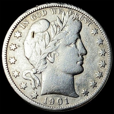 1901-O Silver Barber Half Dollar LIGHTLY CIRCULATED. 1901-O Silver Barber Half Dollar LIGHTLY 