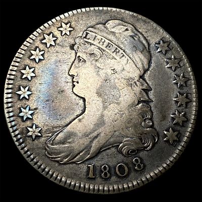 1808 Silver Capped Bust Half Dollar LIGHTLY CIRCULATED. 1808 Silver Capped Bust Half Dollar 