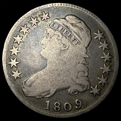1809 Silver Capped Bust Half Dollar NICELY CIRCULATED. 1809 Silver Capped Bust Half Dollar 