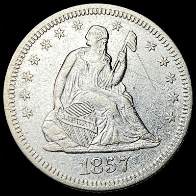1857-O Silver Seated Liberty Quarter Dollar UNCIRCULATED. 1857-O Silver Seated Liberty Quarter 