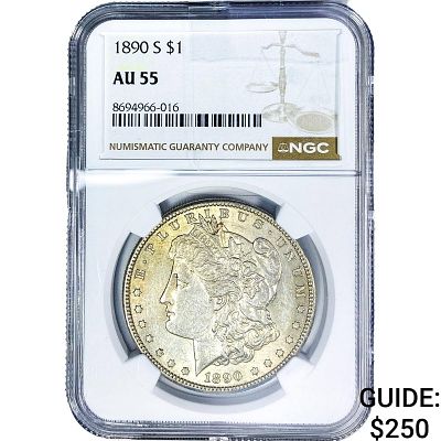 1890-S Morgan Silver Dollar NGC AU55