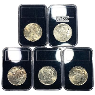 [5 Coins] 1922 Silver Peace Dollar