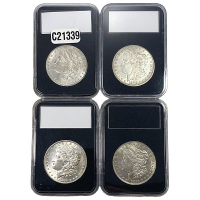 [4 Coins] 1879-1921 Morgan Silver Dollar
