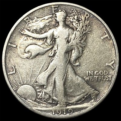 1919-S Silver Walking Liberty Half Dollar LIGHTLY CIRCULATED