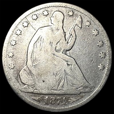 1874 Seated Liberty Half Dollar NICELY CIRCULATED