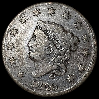 1825 Coronet Head Large Cent NICELY CIRCULATED