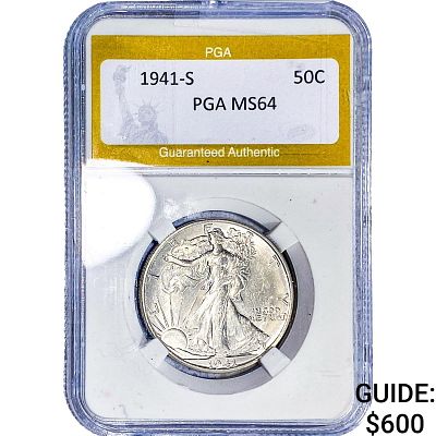 1941-S Walking Liberty Half Dollar PGA MS64