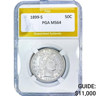 1899-S Barber Half Dollar PGA MS64
