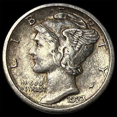 1923-S Silver Mercury Dime CLOSELY UNCIRCULATED