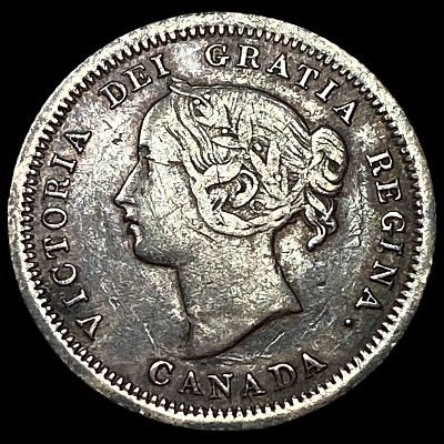 1858 Canada Silver 5 Cents NEARLY UNCIRCULATED