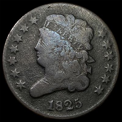 1825 Classic Head Half Cent NICELY CIRCULATED
