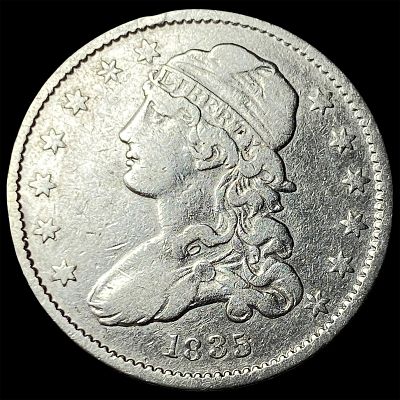 1835 Capped Bust Silver Quarter NEARLY UNCIRCULATED. 1835 Capped Bust Silver Quarter NEARLY 
