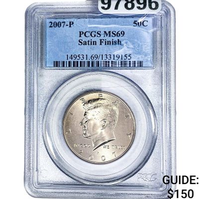 2007 Kennedy Half Dollar PCGS MS69 Satin Finish