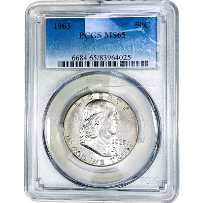 1963 Franklin Half Dollar PCGS MS65