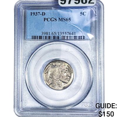 1937-D Buffalo Nickel PCGS MS65