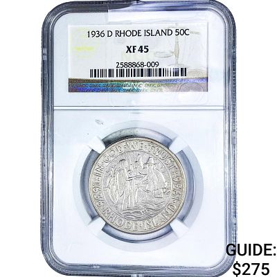 1936-D Rhode Island Half Dollar NGC XF45