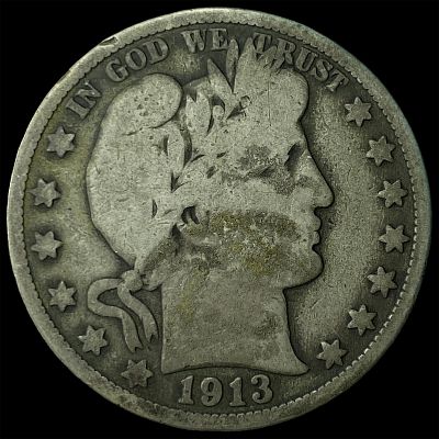 1913 Silver Barber Half Dollar NICELY CIRCULATED. 1913 Silver Barber Half Dollar NICELY CIRCULATED
