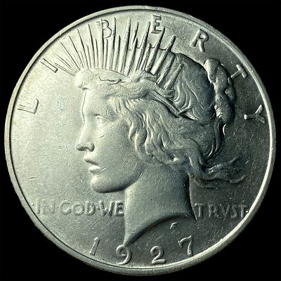 1927-D Silver Peace Dollar CLOSELY UNCIRCULATED. 1927-D Silver Peace Dollar CLOSELY UNCIRCULATED