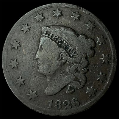 1826 Coronet Head Large Cent NICELY CIRCULATED. 1826 Coronet Head Large Cent NICELY CIRCULATED