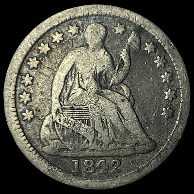 1842-O Silver Seated Liberty Half Dime LIGHTLY CIRCULATED. 1842-O Silver Seated Liberty Half 