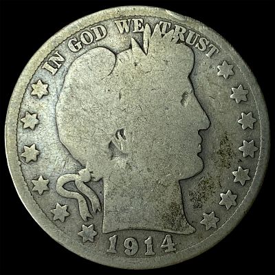 1914 Silver Barber Half Dollar NICELY CIRCULATED. 1914 Silver Barber Half Dollar NICELY CIRCULATED