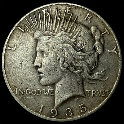 1935-S Silver Peace Dollar ABOUT UNCIRCULATED