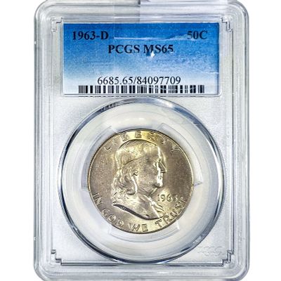 1963-D Franklin Half Dollar PCGS MS65
