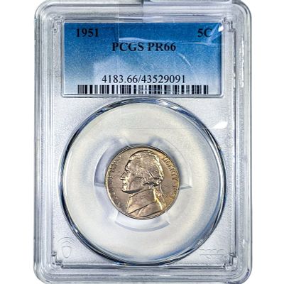 1951 Jefferson Nickel PCGS PR66