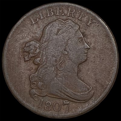 1807 Draped Bust Half Cent LIGHTLY CIRCULATED
