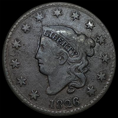 1826 Coronet Head Large Cent LIGHTLY CIRCULATED. 1826 Coronet Head Large Cent LIGHTLY CIRCULATED