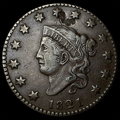 1821 Coronet Head Large Cent NEARLY UNCIRCULATED. 1821 Coronet Head Large Cent NEARLY UNCIRCULATED