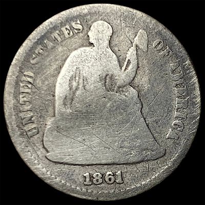 1861 Silver Seated Liberty Half Dime NICELY CIRCULATED. 1861 Silver Seated Liberty Half Dime 